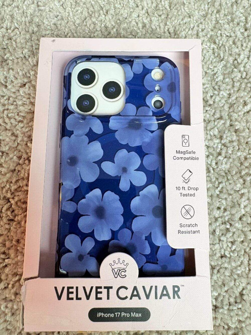 Velvet Caviar Blue Floral iPhone 17 Pro Max Case MagSafe New With Tags